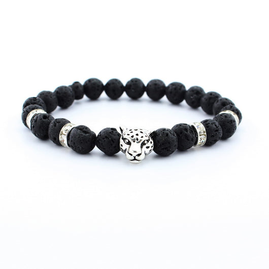 Pulsera de Cuentas Buda en Piedra Volcánica Negra Mate - Image 10