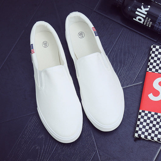 Zapatos de Lona Blancos Versátiles para Hombre - Image 4
