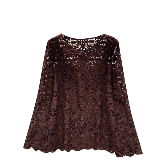 Blusa de Encaje Calado para Mujer - Image 5