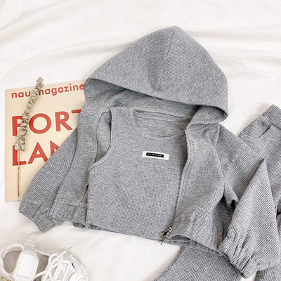 Conjunto Deportivo Niña Estilo Occidental: Chaqueta con Capucha y Pantalón Acampanado - Image 12