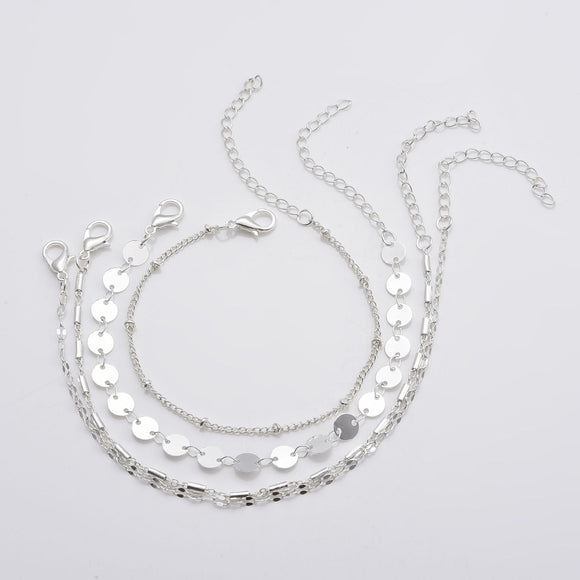 Set de 4 Pulseras Cadena Tubo - Diseño Minimalista Versátil