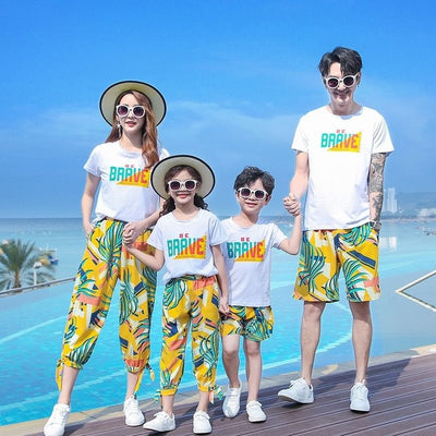 Ropa de Playa Familiar Manga Corta - Conjuntos a Juego para Padres e Hijos - Image 12