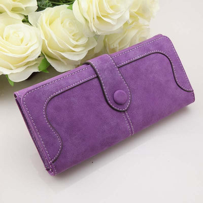 Billetera Larga Retro Coreana para Mujer con Costura Mate - Image 9