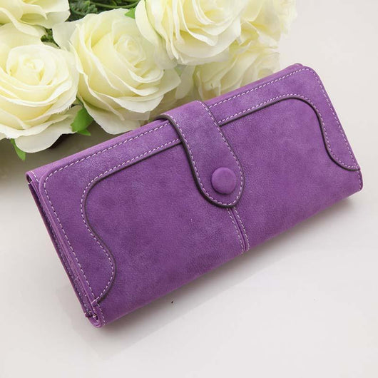 Billetera Larga Retro Coreana para Mujer con Costura Mate - Image 9
