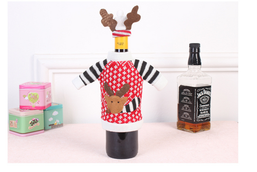 Set de Botellas de Vino con Suéter Tejido - Elegancia para Regalos y Celebraciones