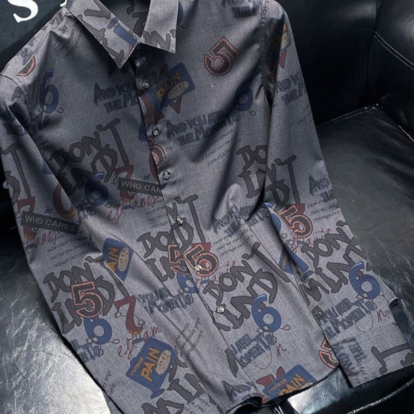 Camisa Estampada Slim Fit de Manga Larga para Hombre