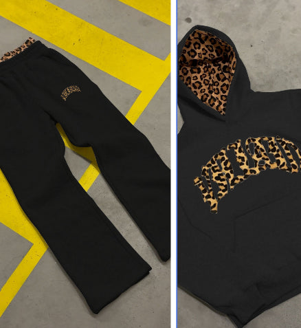 Sudadera Unisex con Estampado de Leopardo y Bordado de Letras - Estilo Casual Urbano - Image 12