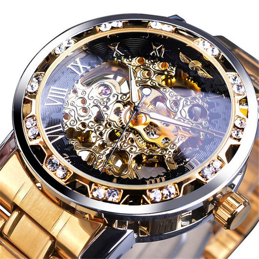 Reloj Mecánico Hueco con Cristales Brillantes - Image 11