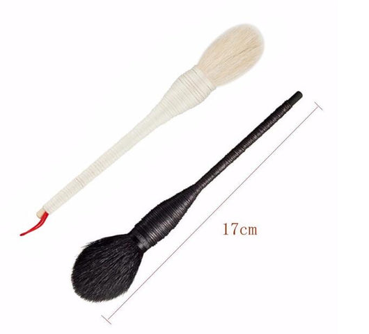 Brocha de Maquillaje Profesional con Cerdas de Lana de Cabra y Mango de Ratán - Image 3