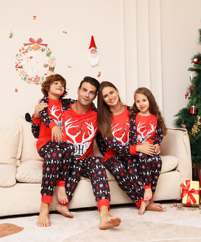 Pijama Navideño Familiar a Juego - Diseño Reno y Copo de Nieve - Image 3