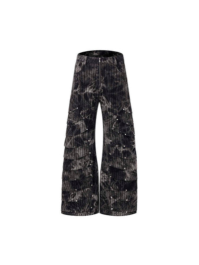 Pantalones Vaqueros Deconstructuidos Estilo Retro Pierna Ancha con Remaches - Image 11