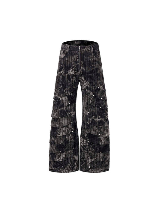 Pantalones Vaqueros Deconstructuidos Estilo Retro Pierna Ancha con Remaches - Image 11