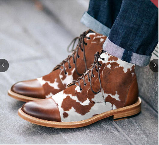 Botas Martin Cordones Delanteros Tacón Bajo Primavera Hombre