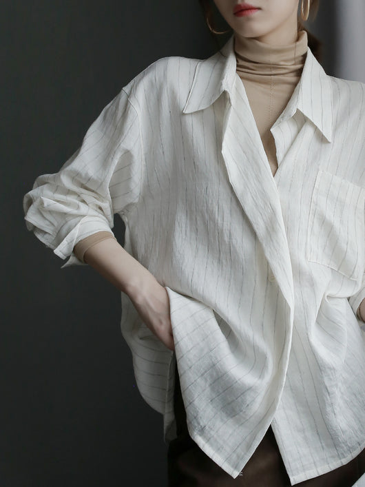 Cardigan Rayado con Botones - Blusa Suelta y Cómoda - Image 8