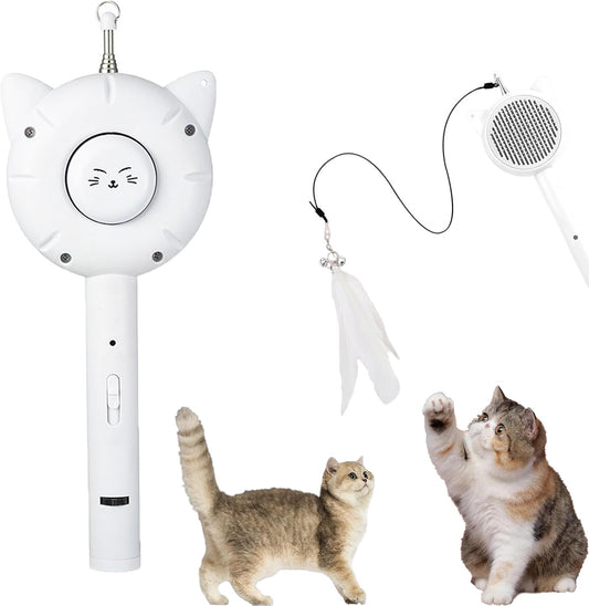 Juguete Interactivo 5 en 1 para Gatos con Luz LED y Cepillo Retráctil - Image 2