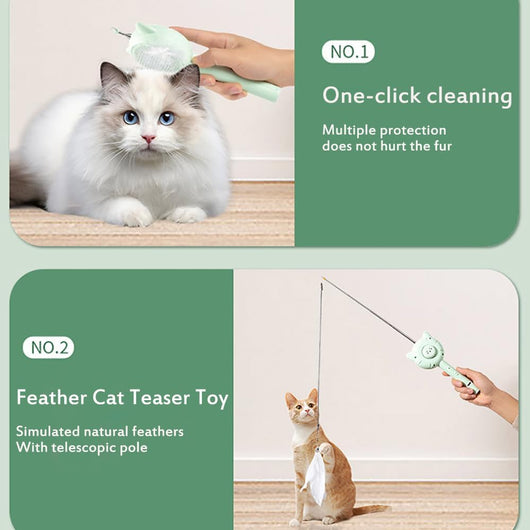 Juguete Interactivo 5 en 1 para Gatos con Luz LED y Cepillo Retráctil - Image 8