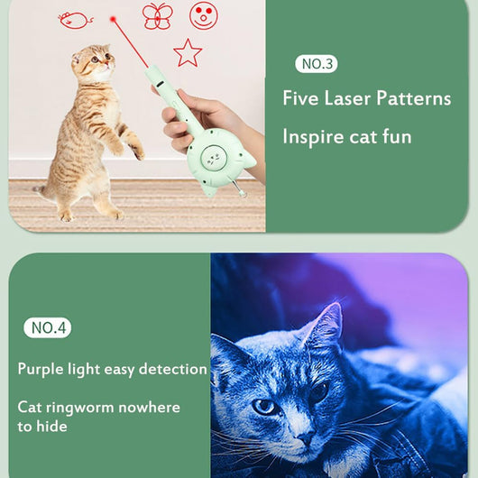 Juguete Interactivo 5 en 1 para Gatos con Luz LED y Cepillo Retráctil - Image 9