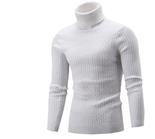 Suéter de Invierno para Hombre Cuello Alto Solido Tide