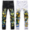 Pantalones de Calle Urbanos con Diseño Calavera y Llamas - Estilo Graffiti para Hombre