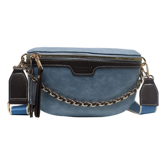 Bolso Bandolera Asimétrico de Textura y Color Casual
