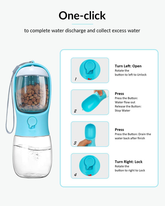 Dispensador Portátil 2 en 1 para Mascotas - Botella de Agua y Contenedor de Comida - Image 9