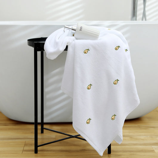 Toalla de Baño de Algodón con Bordado de Aguacate - Image 5