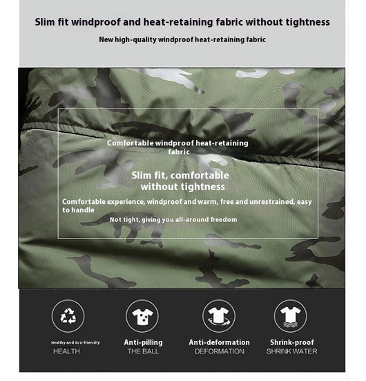 Chaqueta de Plumón Camuflada Impermeable Slim Fit para Hombre - Image 11
