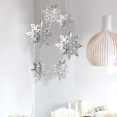 Set 6 Adornos Navideños 3D Recortables Copo de Nieve - Decoraciones Colgantes para Árbol y Hogar - Image 7