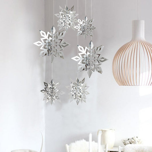 Set 6 Adornos Navideños 3D Recortables Copo de Nieve - Decoraciones Colgantes para Árbol y Hogar - Image 7