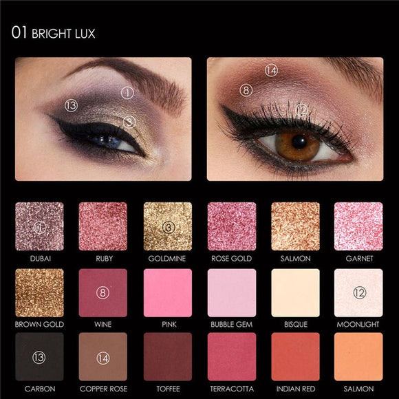 Paleta de 18 Sombras Eyeshadow Tonos Tierra y Atardecer