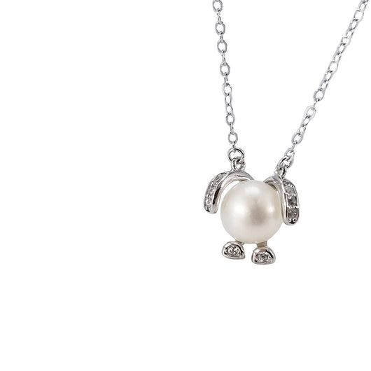 Collar Anillo de Plata Esterlina con Perla Creativa - Image 6