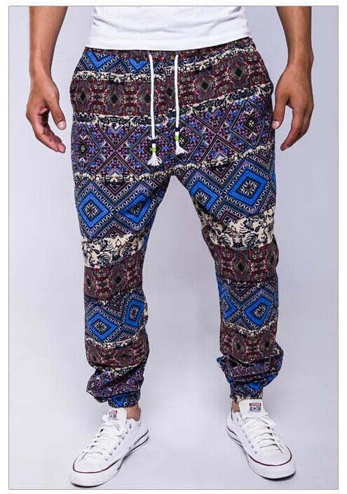 Pantalones Casuales de Algodón y Cáñamo con Estampado Étnico - Image 4