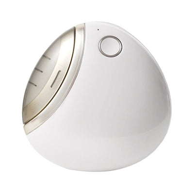 White egg-shaped electric nail clippers trimmer with a gold-toned accent and a single control button. - Image 14