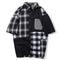 Camisa Retro Hip Hop a Cuadros con Parches de Calle