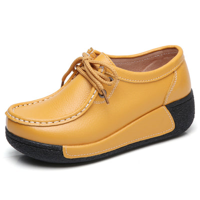 Zapatos de plataforma con tacón cuña para mujer