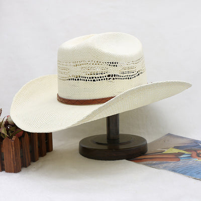 Sombrero Vaquero Tejido a Mano Impermeable Protección Solar Playa - Image 7