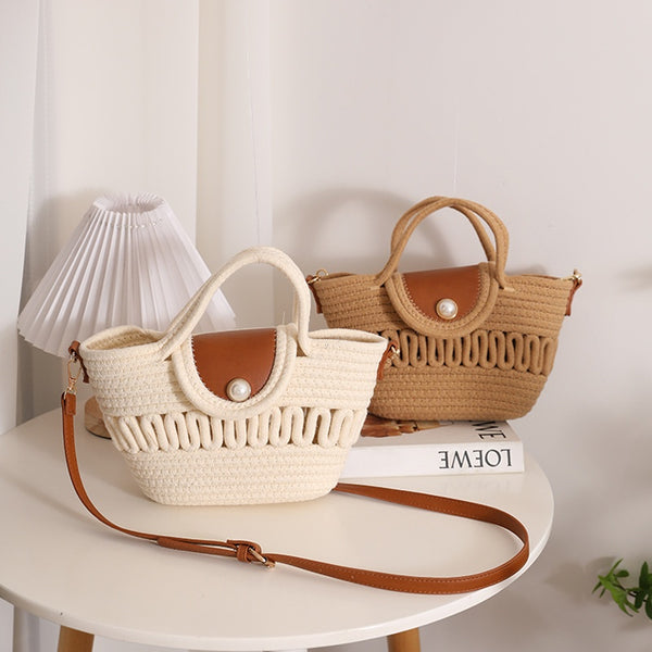 Bolso Crossbody Tejido Calado a Juego para Mujer
