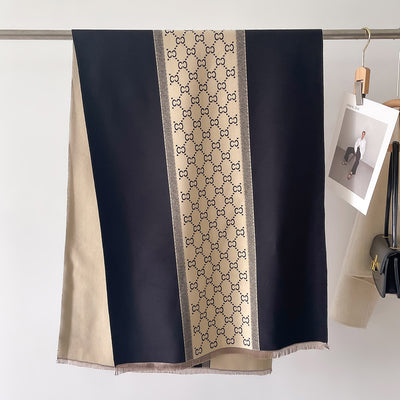 Pashmina de Cachemira con Costuras en Contraste - Chal Abrigador para Mujer - Image 15