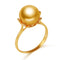 Hope Hainan Ocean Dorado Bead Ring 925 Plateado Dorado Pearl diameter 10to11mm