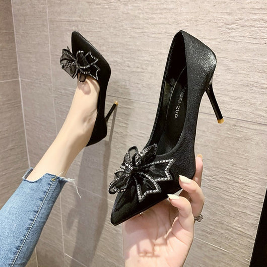 Zapatos de Cristal Banquete Princesa Negro Profesional - Image 6