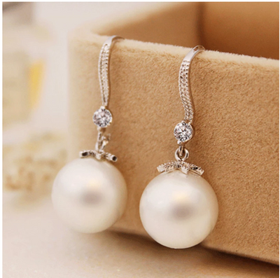 Aretes de Perla con Baño de Cobre Blanco - Diseño Coreano Femenino - Image 6