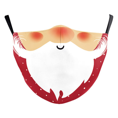 Black double-layer dust mask with a vibrant, multi-colored snowflake digital print and ear hooks. - Image 13