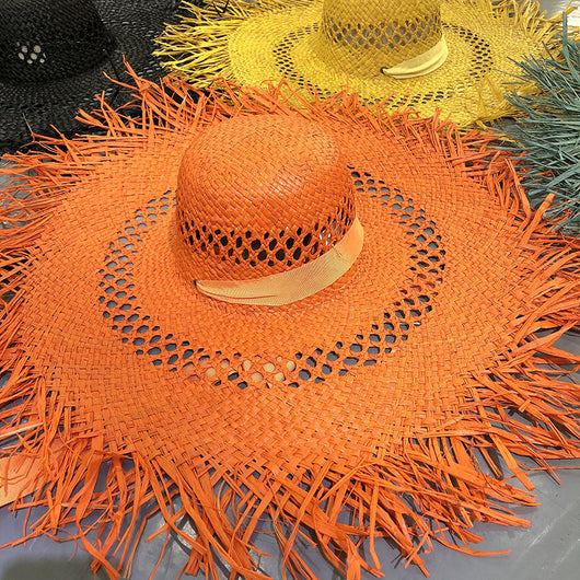 Sombrero de Rafia con Ala Ancha y Borlas Coloridas - Protección Solar Elegante - Image 19