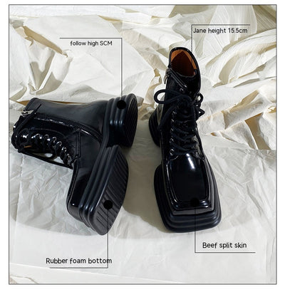 Botas Martin para Mujer con Punta Cuadrada y Suela Gruesa - Image 8