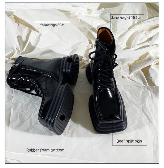 Botas Martin para Mujer con Punta Cuadrada y Suela Gruesa - Image 8