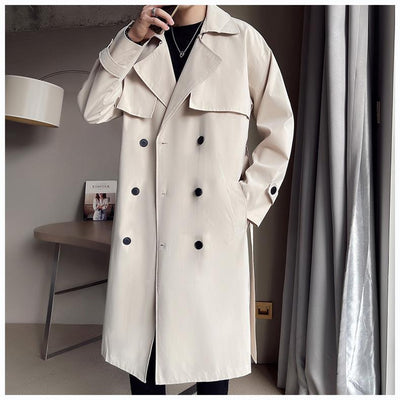 Abrigo Trench Coat Doble Botonadura Beige para Hombre - Image 16