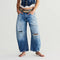 Women's Retro Distressed Blue Hip Hop Jeans