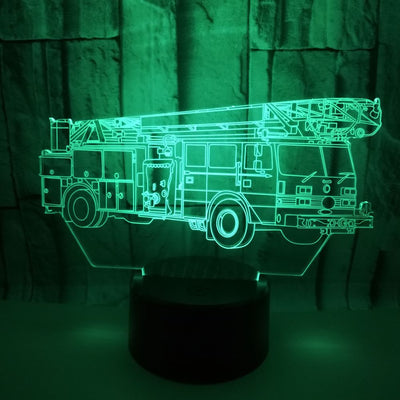 Lámpara 3D Camión de Bomberos con Luz Táctil Multicolor - Image 4