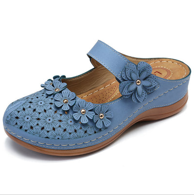 Sandalias Cuña Vintage con Flores para Mujer - Comodidad de Verano - Image 3
