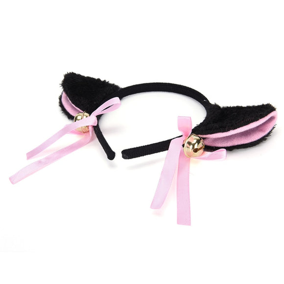 Diadema de orejas de gato con cascabeles para cosplay y anime
